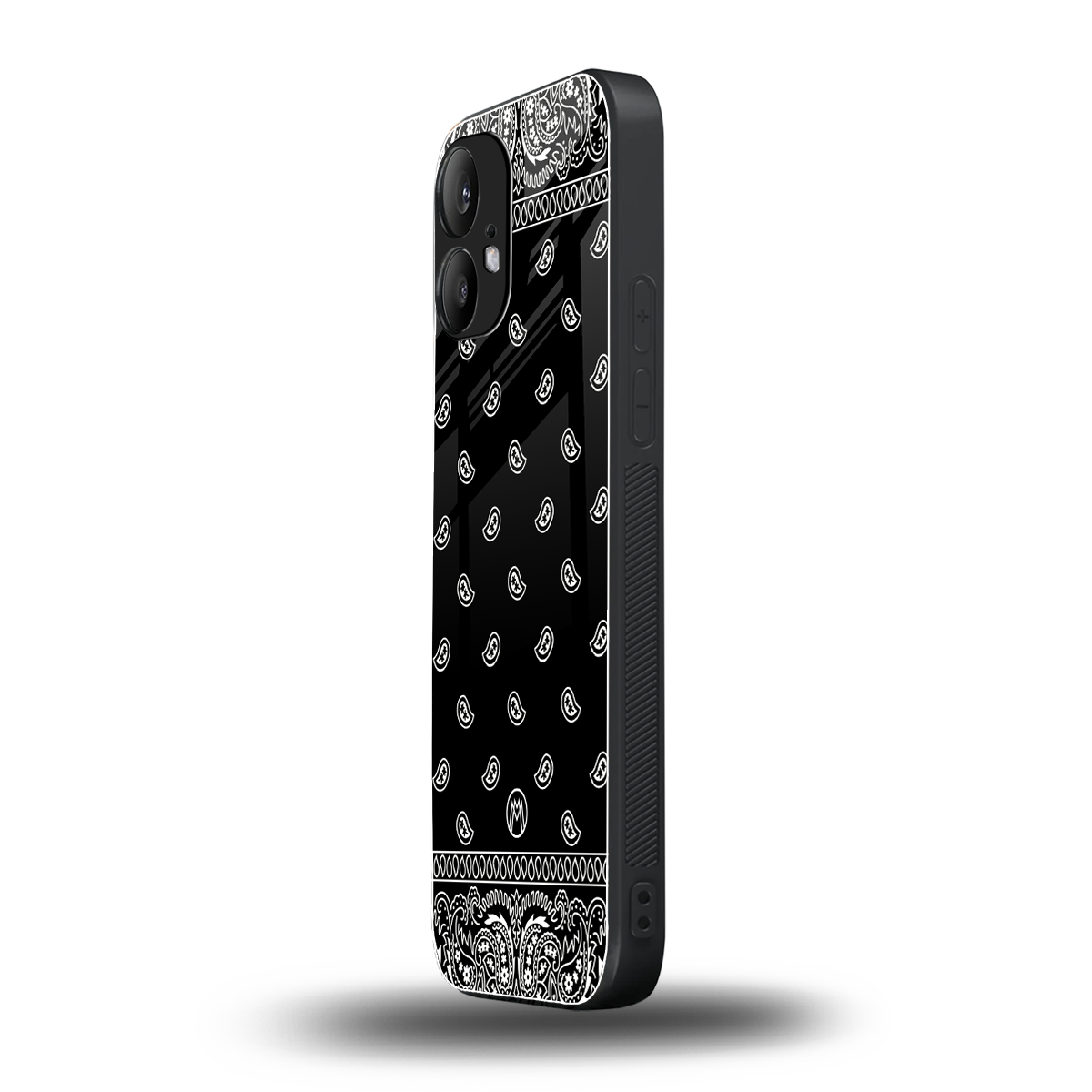 paisley black back phone cover | glass case for nothing phone 2