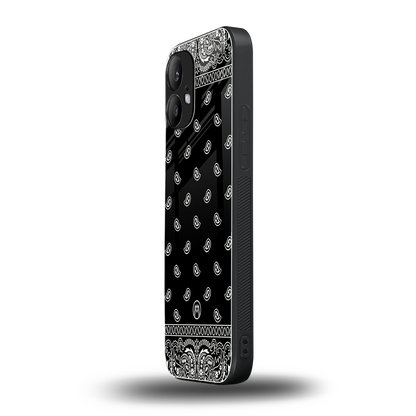 paisley black back phone cover | glass case for nothing phone 2