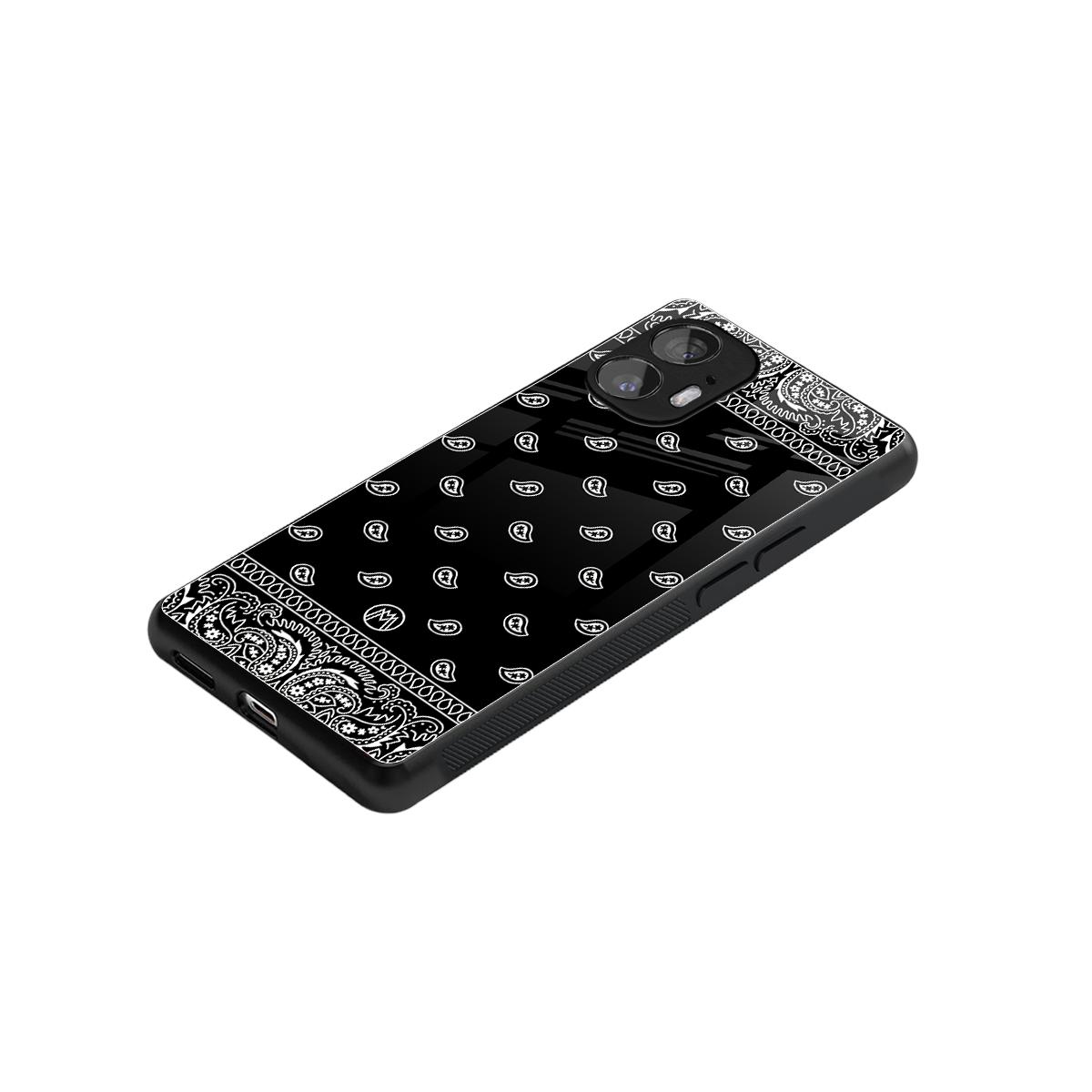 paisley black back phone cover | glass case for nothing phone 2