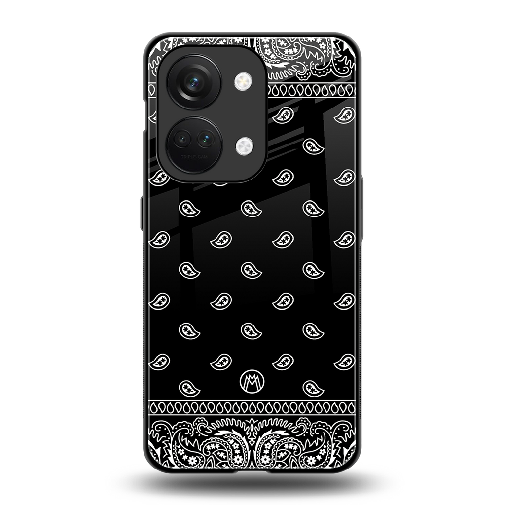 paisley black back phone cover | glass case for oneplus nord 3
