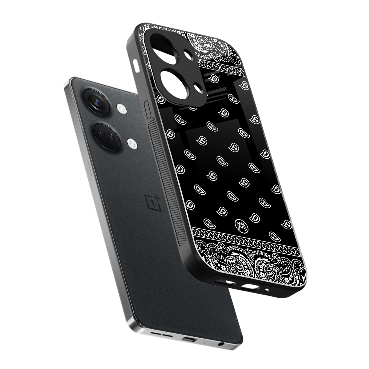paisley black back phone cover | glass case for oneplus nord 3