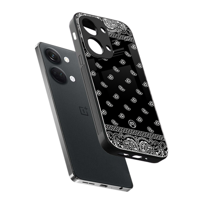 paisley black back phone cover | glass case for oneplus nord 3
