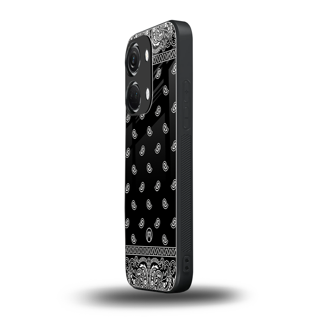 paisley black back phone cover | glass case for oneplus nord 3