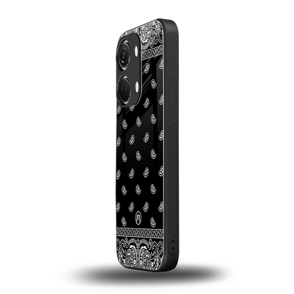 paisley black back phone cover | glass case for oneplus nord 3
