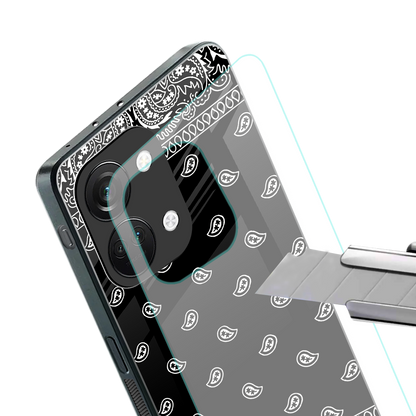 paisley black back phone cover | glass case for oneplus nord 3