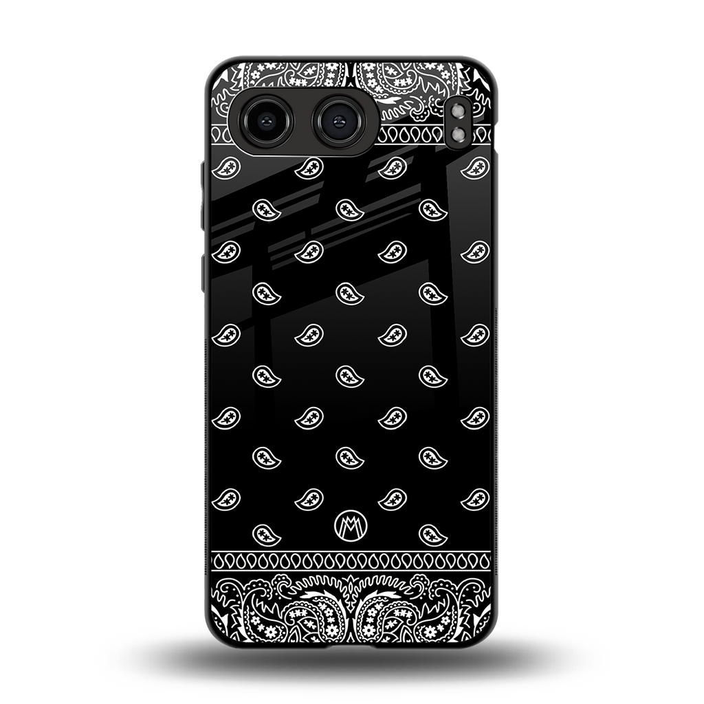 paisley black back phone cover | glass case for oneplus nord 4