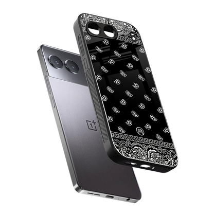 paisley black back phone cover | glass case for oneplus nord 4