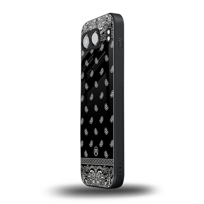 paisley black back phone cover | glass case for oneplus nord 4