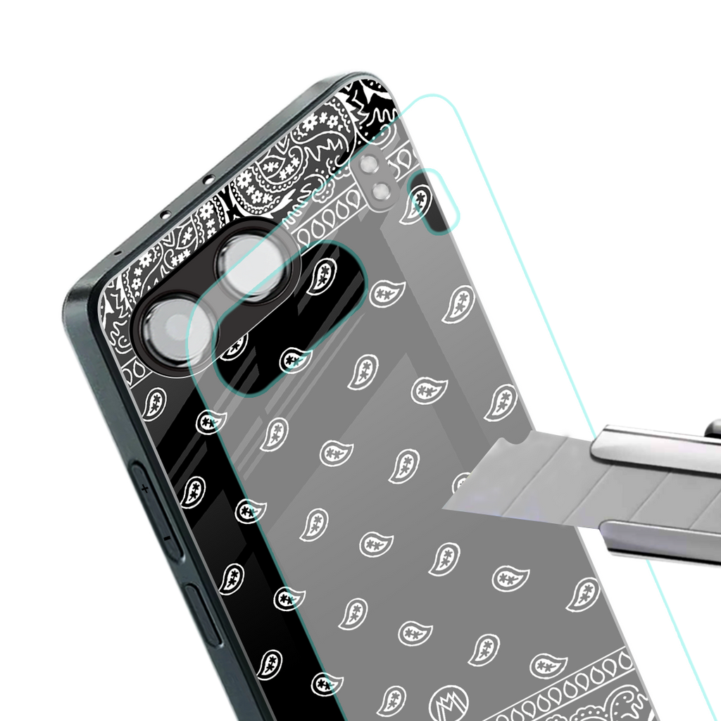 paisley black back phone cover | glass case for oneplus nord 4