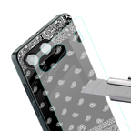 paisley black back phone cover | glass case for oneplus nord 4