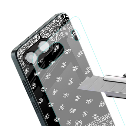 paisley black back phone cover | glass case for oneplus nord 4