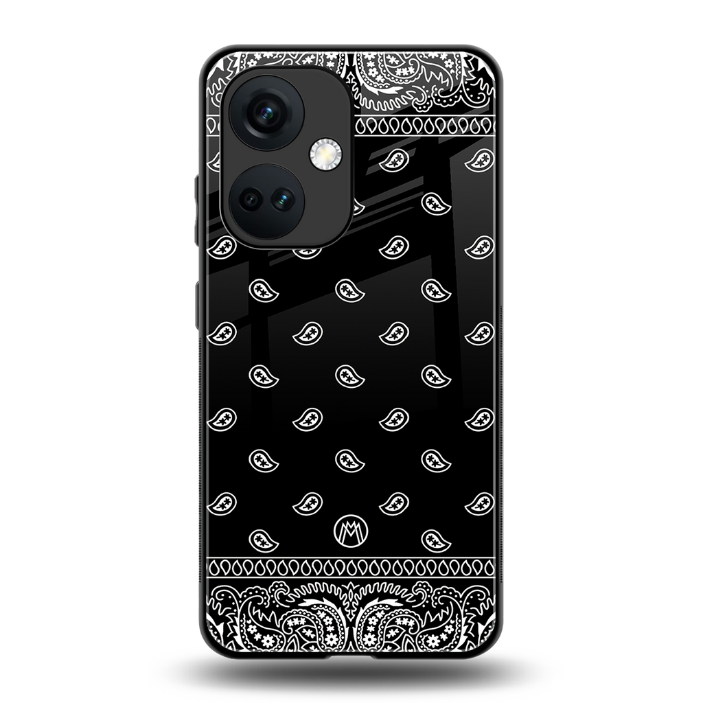 paisley black back phone cover | glass case for oneplus nord ce 3