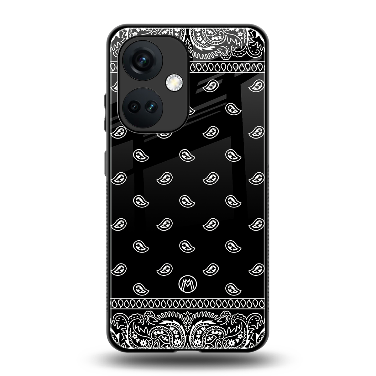 paisley black back phone cover | glass case for oneplus nord ce 3