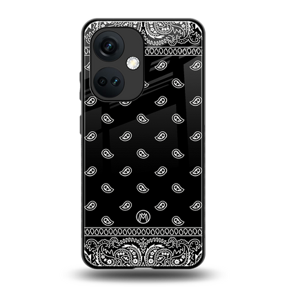 paisley black back phone cover | glass case for oneplus nord ce 3
