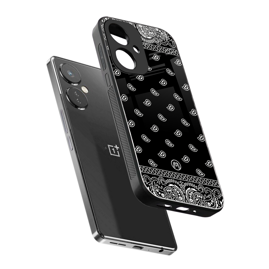 paisley black back phone cover | glass case for oneplus nord ce 3