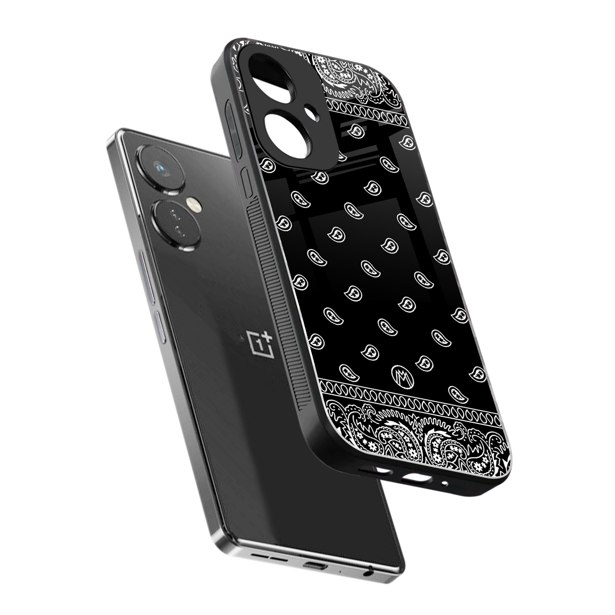 paisley black back phone cover | glass case for oneplus nord ce 3