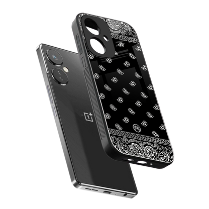 paisley black back phone cover | glass case for oneplus nord ce 3