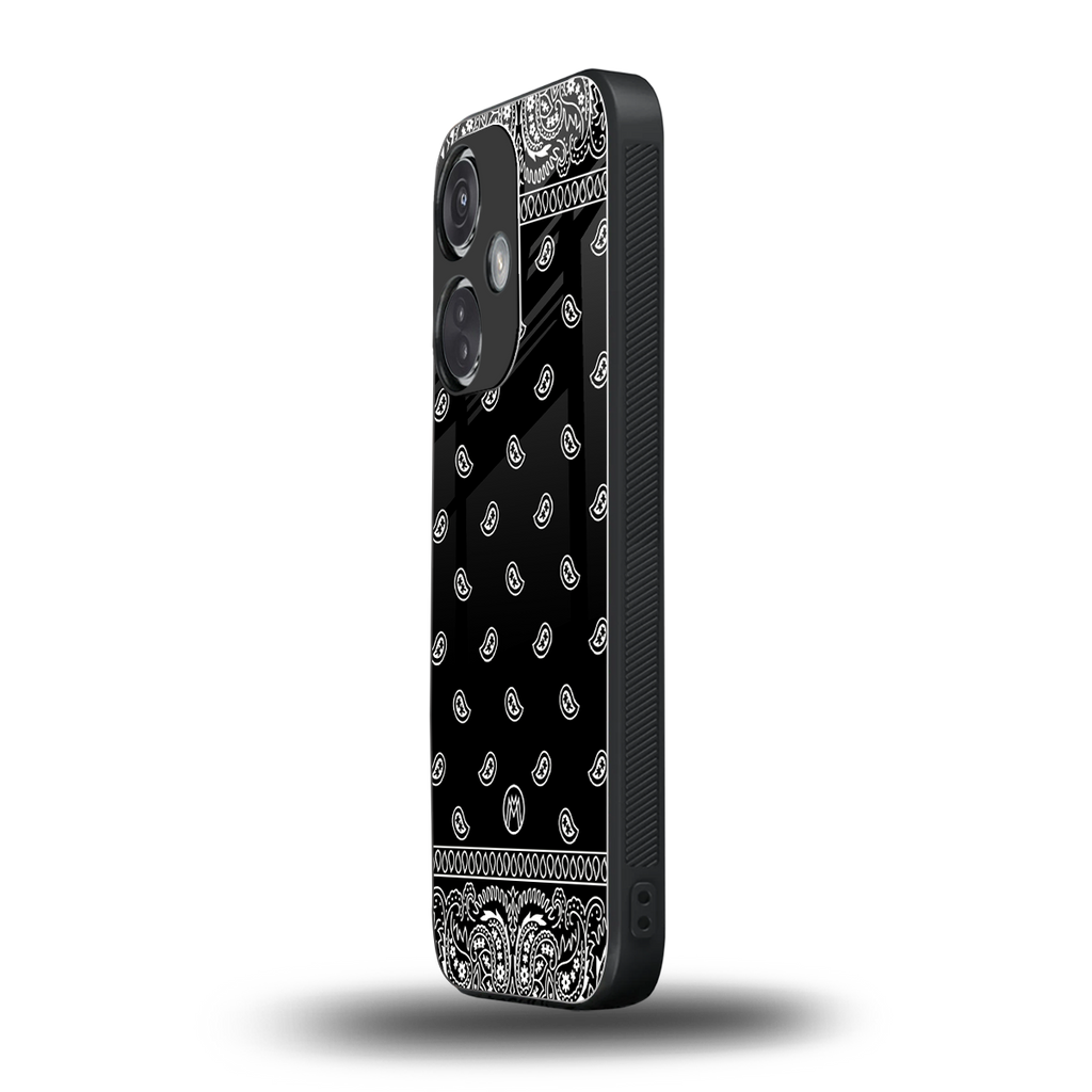 paisley black back phone cover | glass case for oneplus nord ce 3