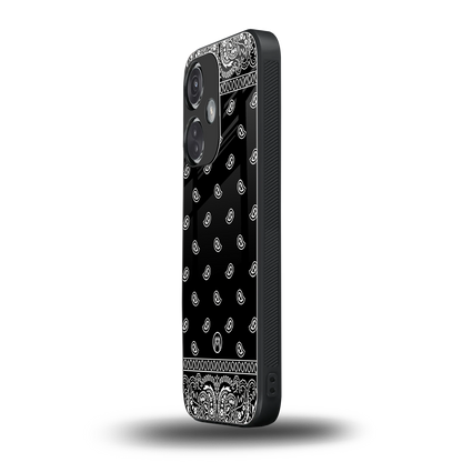 paisley black back phone cover | glass case for oneplus nord ce 3