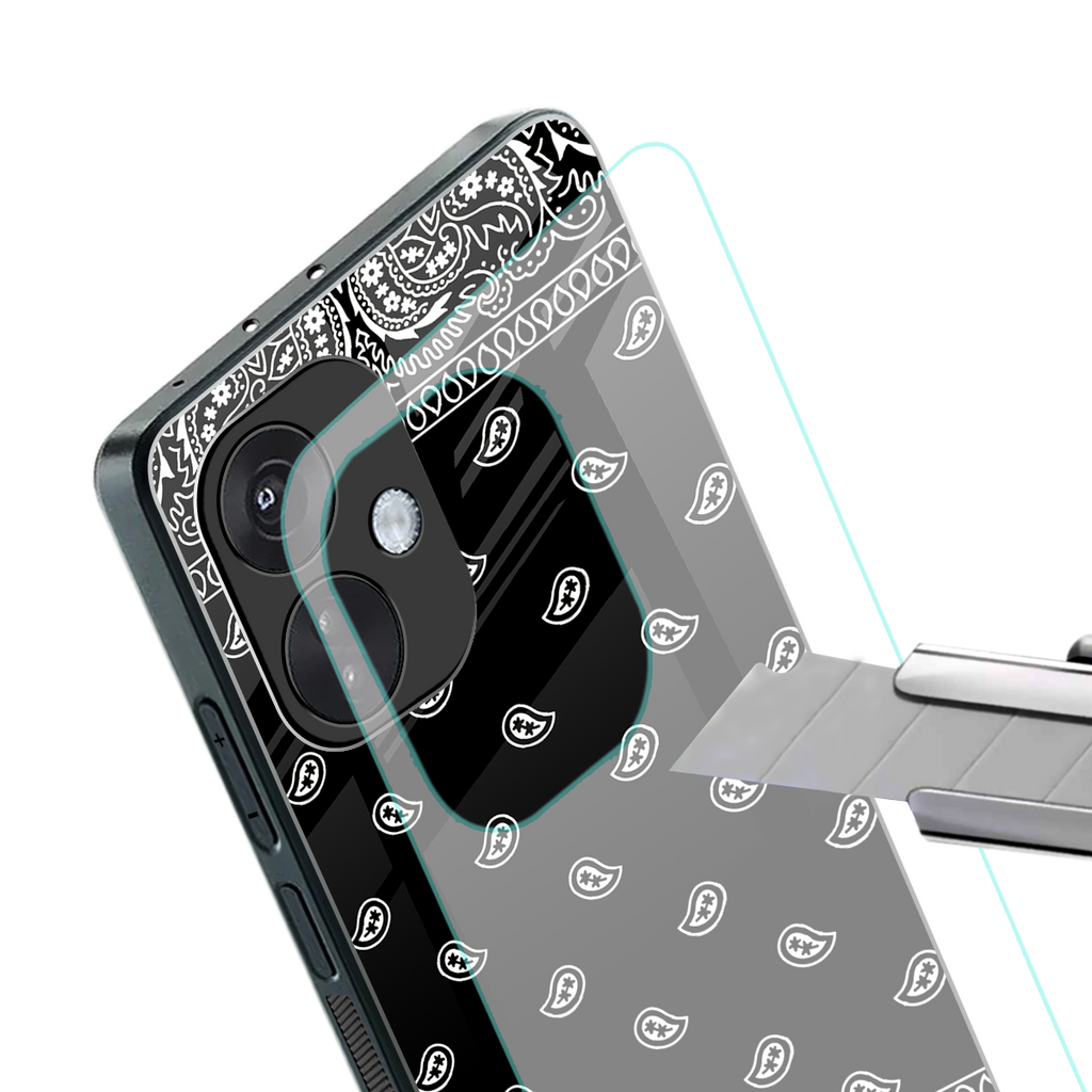 paisley black back phone cover | glass case for oneplus nord ce 3