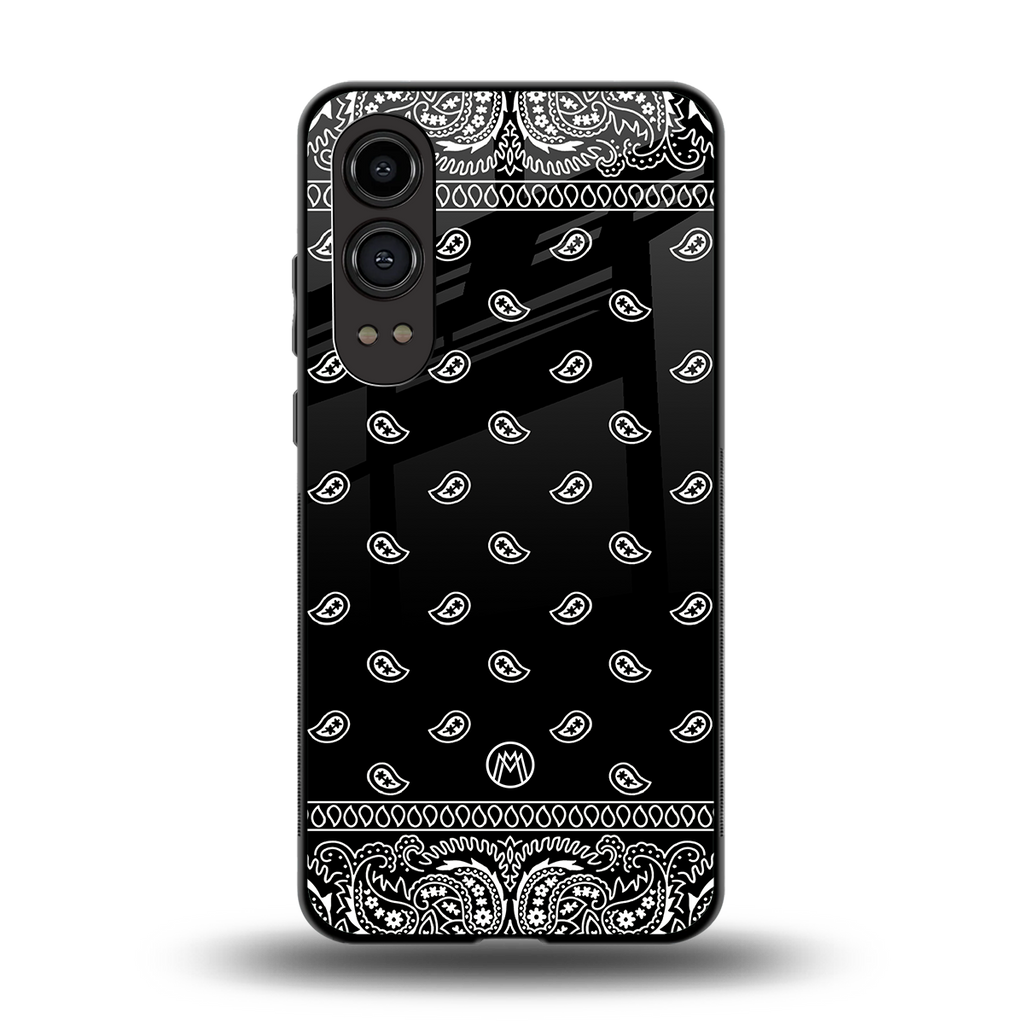 paisley black back phone cover | glass case for oneplus nord ce 4 lite