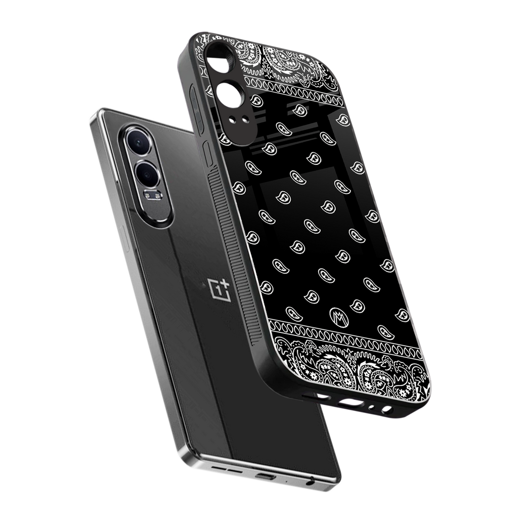 paisley black back phone cover | glass case for oneplus nord ce 4 lite