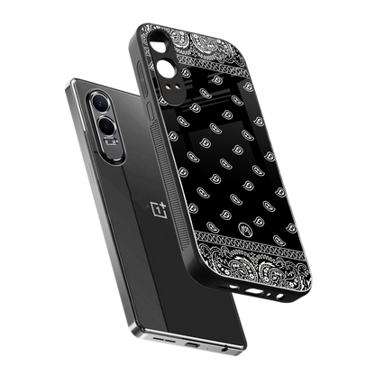 paisley black back phone cover | glass case for oneplus nord ce 4 lite