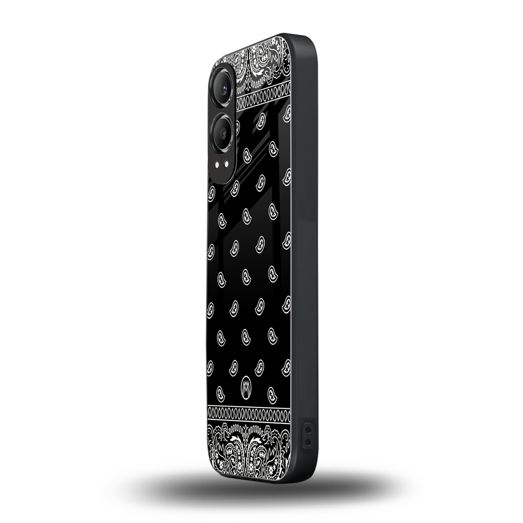 paisley black back phone cover | glass case for oneplus nord ce 4 lite