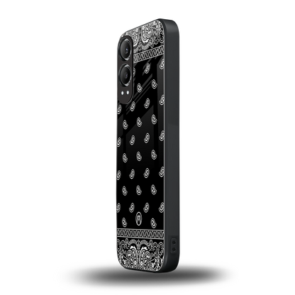 paisley black back phone cover | glass case for oneplus nord ce 4 lite
