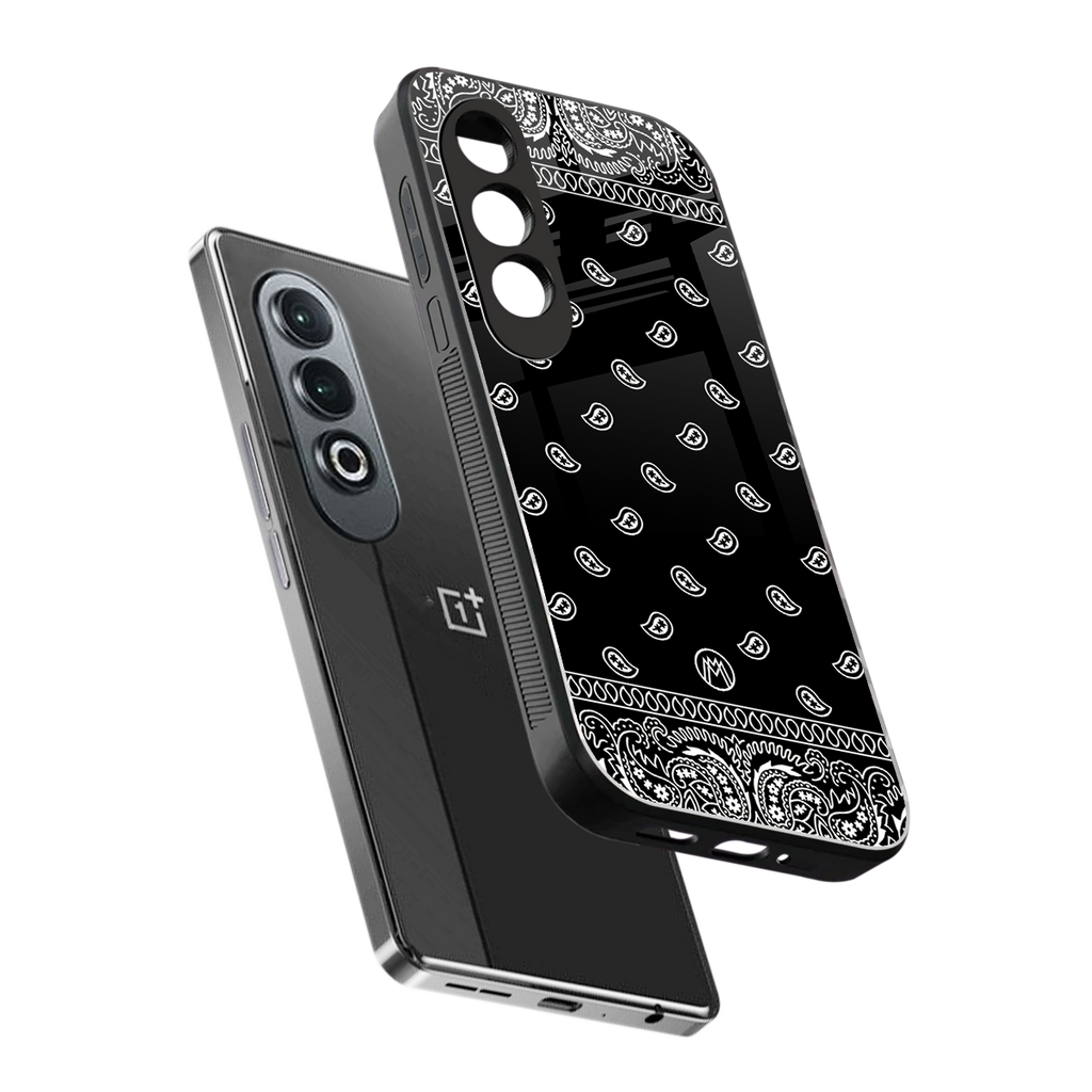 paisley black back phone cover | glass case for oneplus nord ce 4