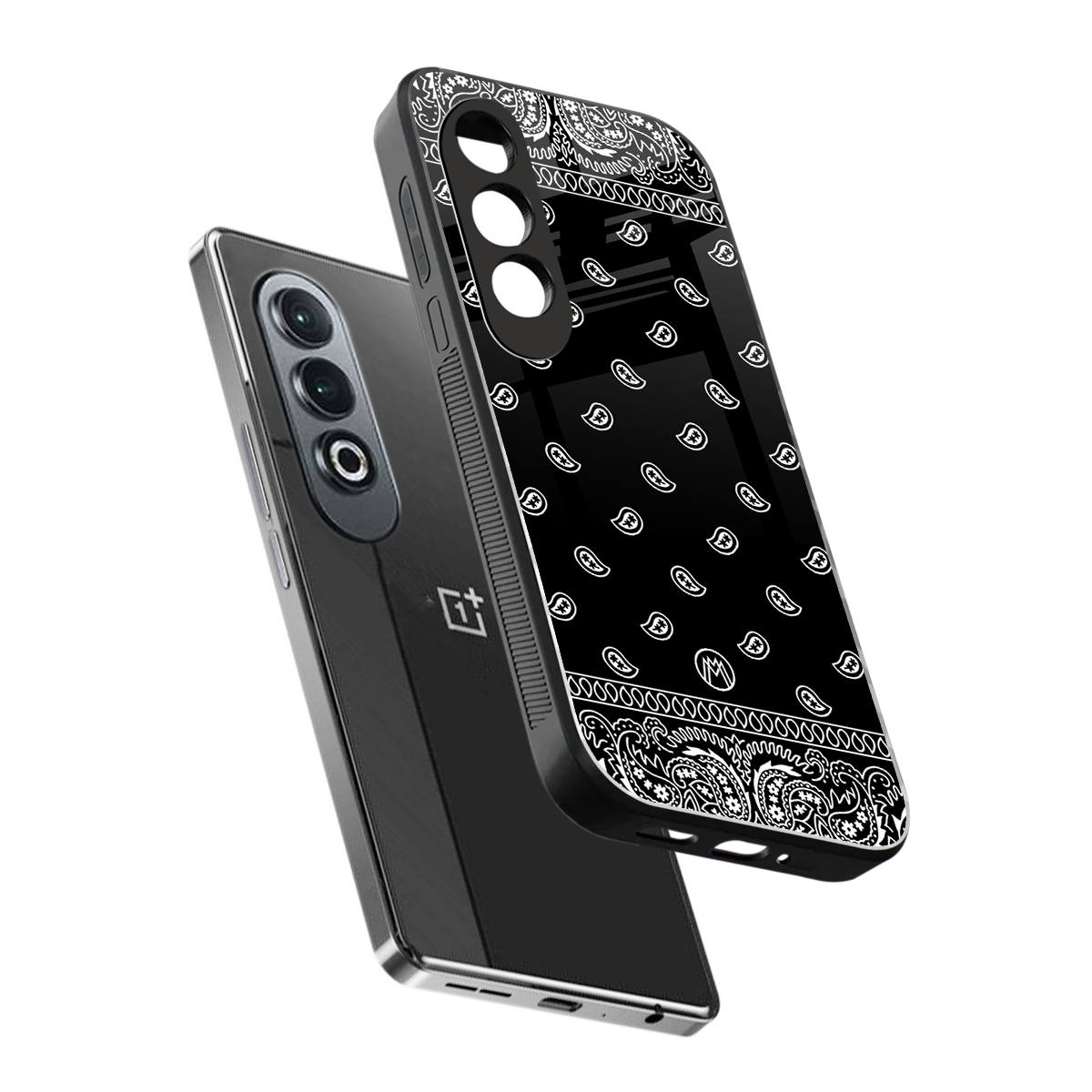 paisley black back phone cover | glass case for oneplus nord ce 4