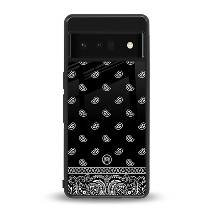 paisley black back phone cover | glass case for google pixel 6 pro