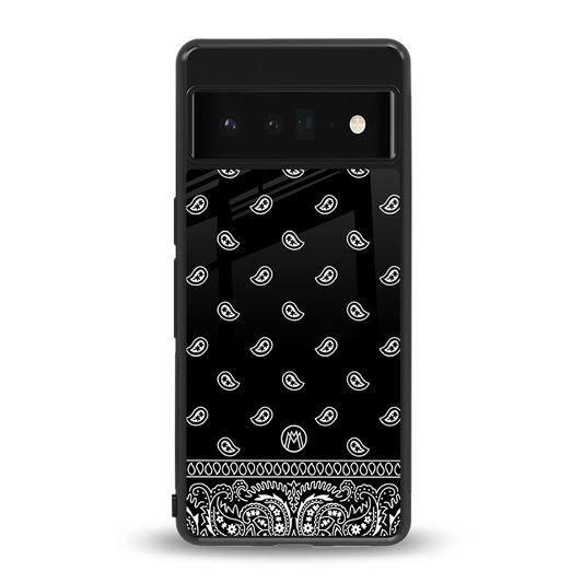 paisley black back phone cover | glass case for google pixel 6 pro