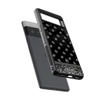 paisley black back phone cover | glass case for google pixel 6 pro
