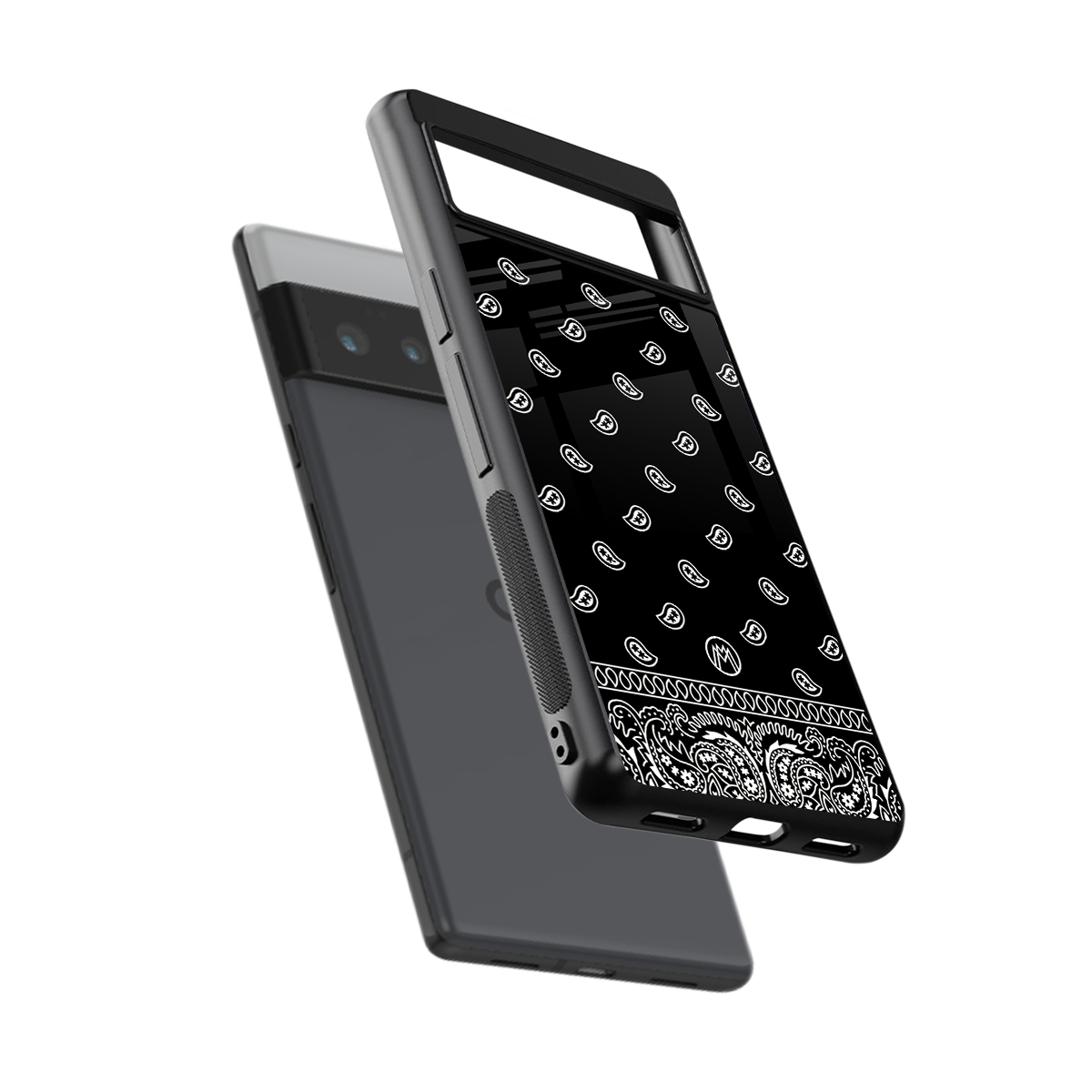 paisley black back phone cover | glass case for google pixel 6 pro