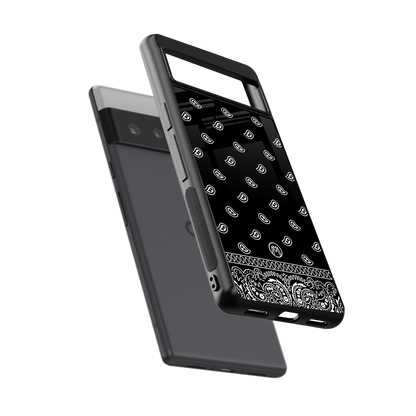 paisley black back phone cover | glass case for google pixel 6 pro