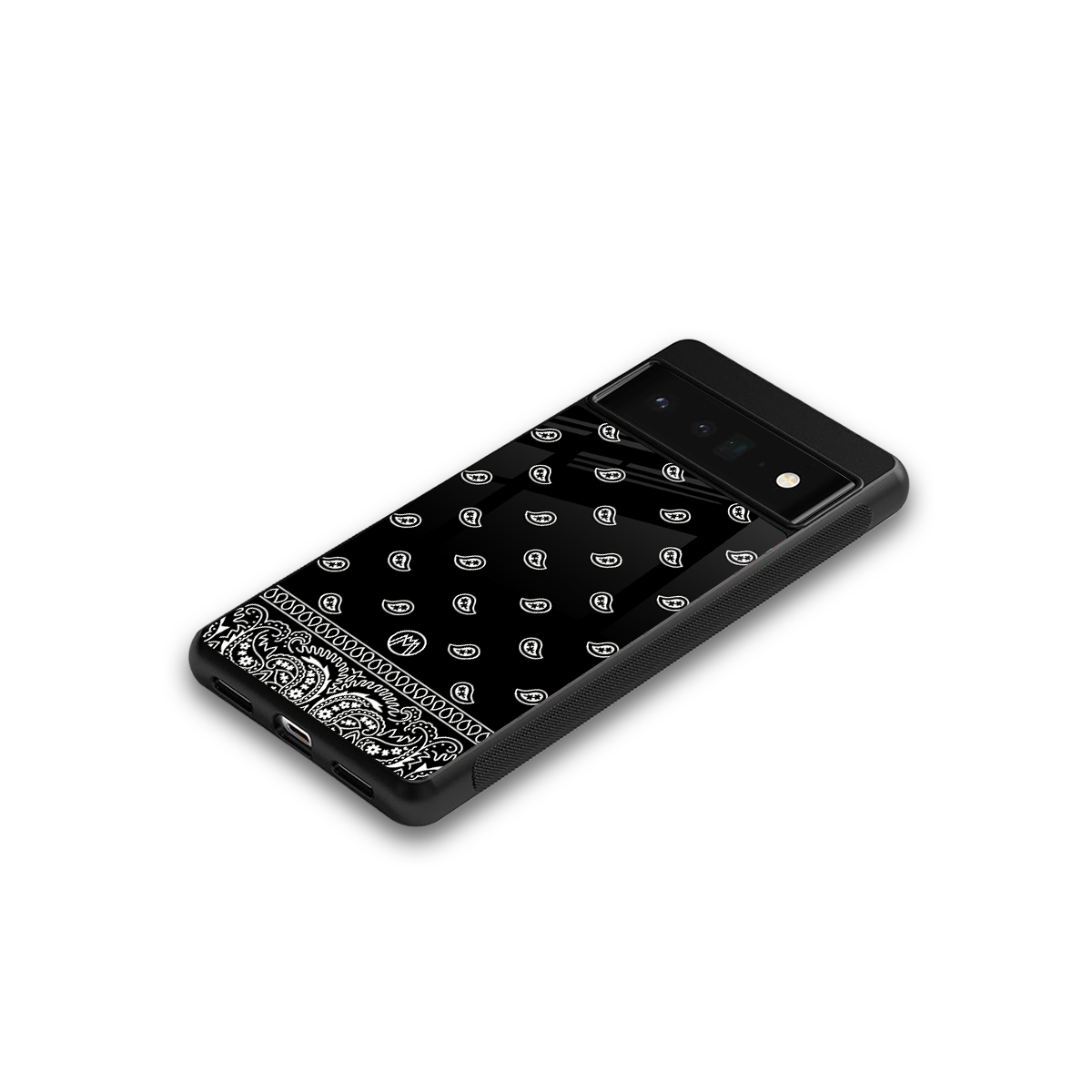 paisley black back phone cover | glass case for google pixel 6 pro