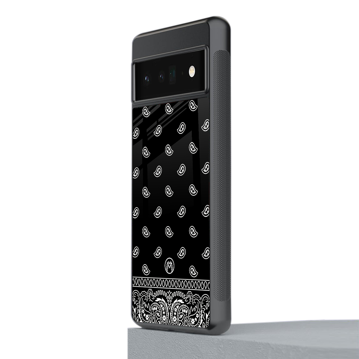 paisley black back phone cover | glass case for google pixel 6 pro