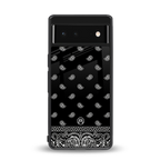 paisley black back phone cover | glass case for google pixel 6
