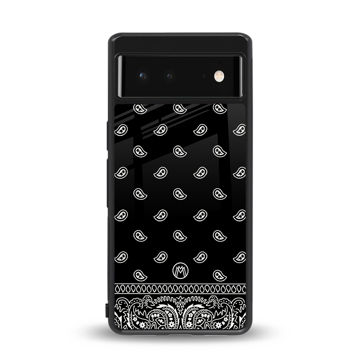 paisley black back phone cover | glass case for google pixel 6