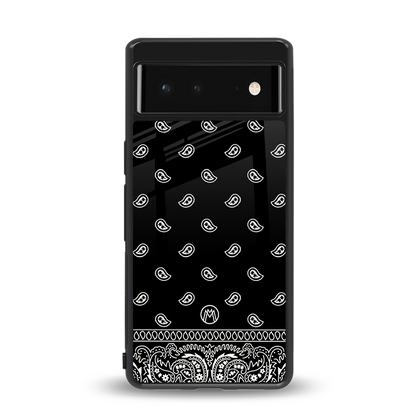 paisley black back phone cover | glass case for google pixel 6