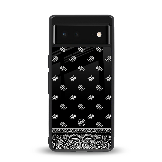 paisley black back phone cover | glass case for Google Pixel 6A