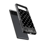 paisley black back phone cover | glass case for google pixel 6