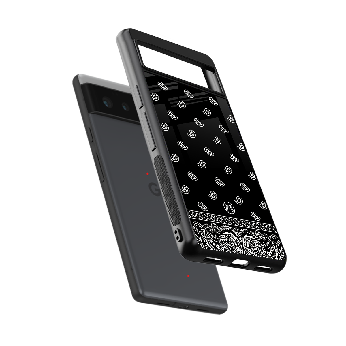 paisley black back phone cover | glass case for google pixel 6