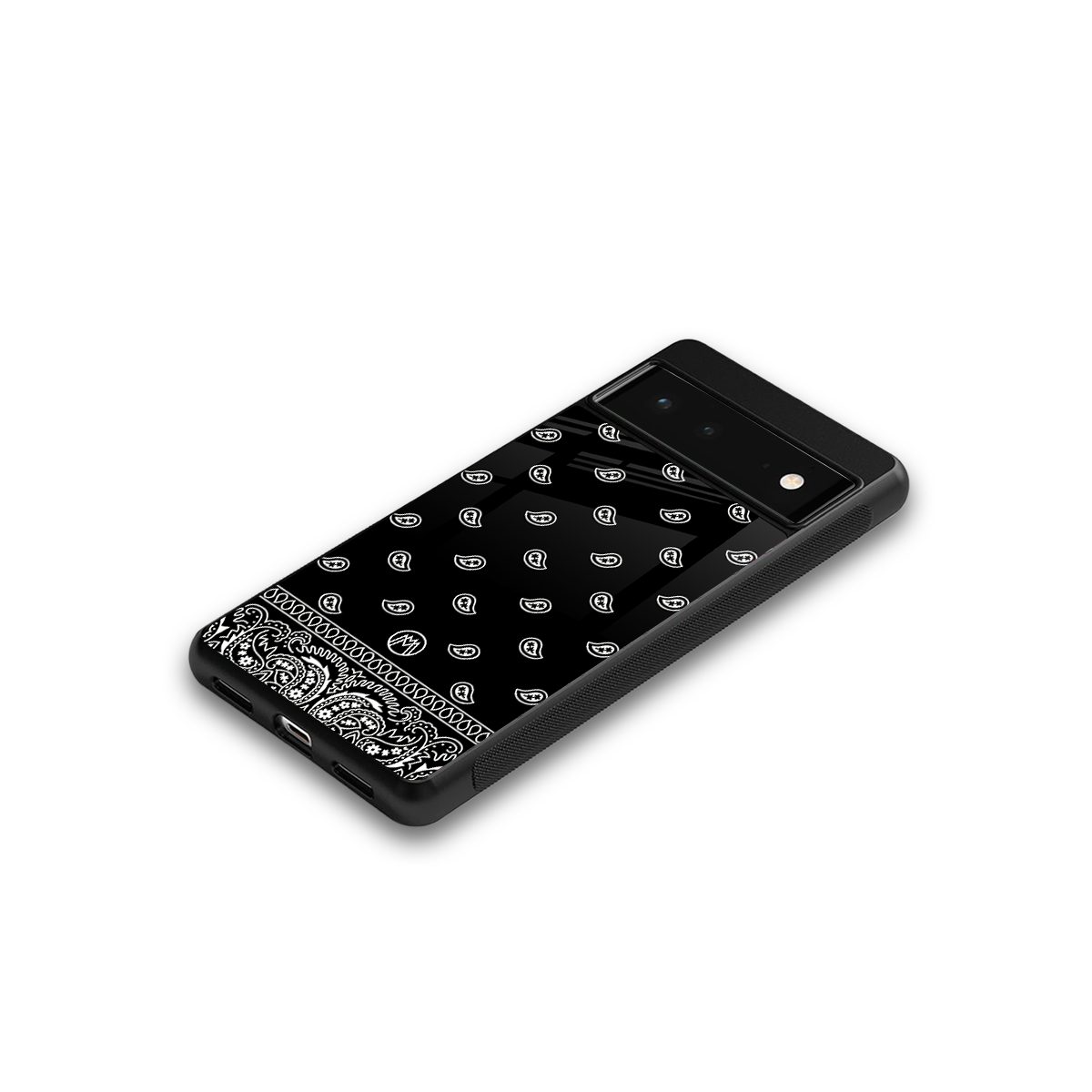 paisley black back phone cover | glass case for google pixel 6