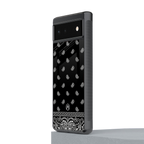 paisley black back phone cover | glass case for google pixel 6