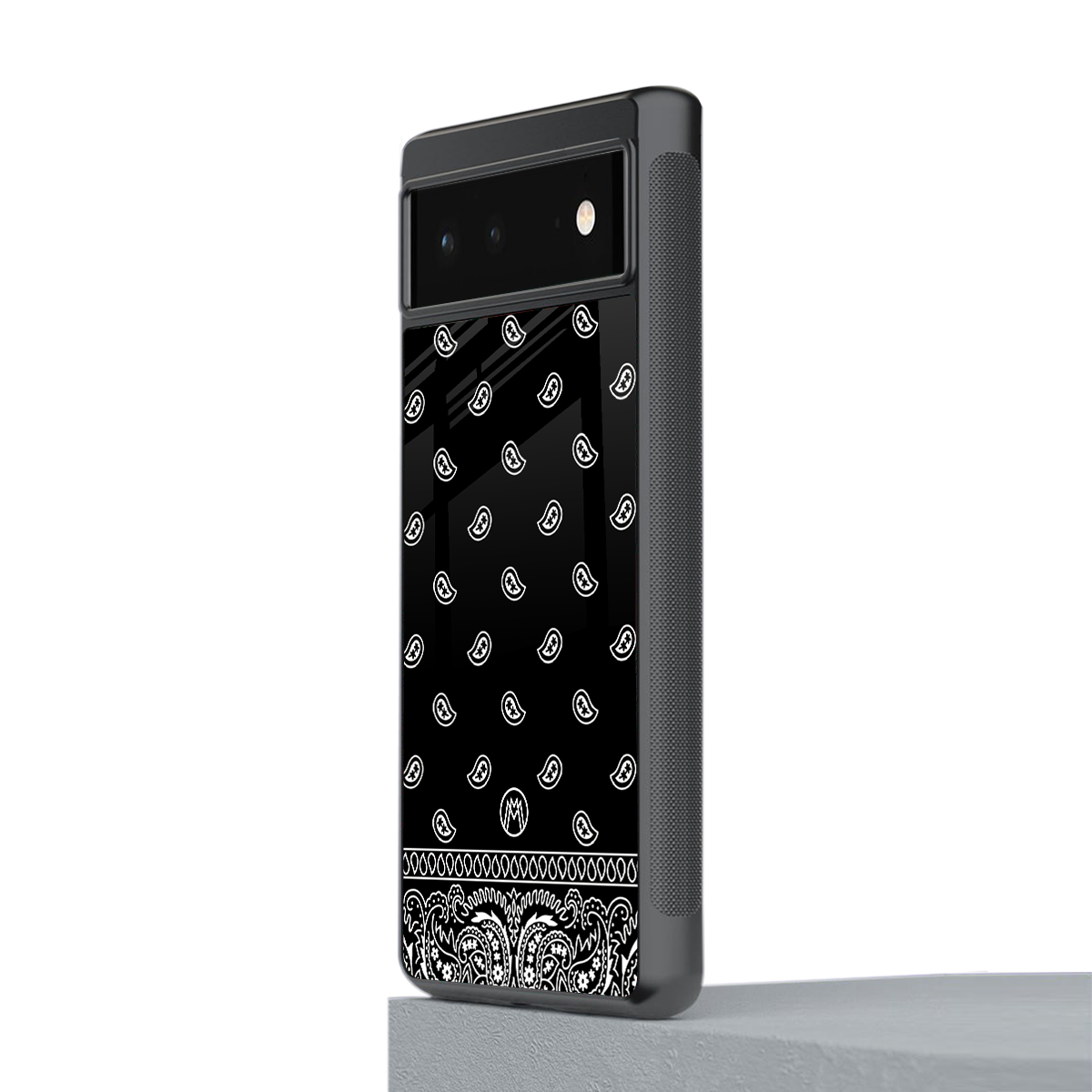 paisley black back phone cover | glass case for google pixel 6