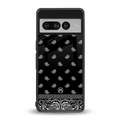 paisley black back phone cover | glass case for google pixel 7 pro