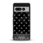 paisley black back phone cover | glass case for google pixel 7 pro