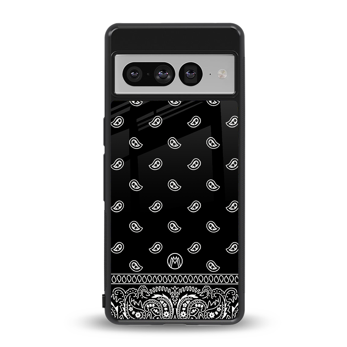 paisley black back phone cover | glass case for google pixel 7 pro